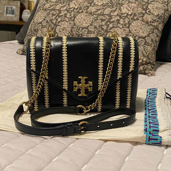 Tory Burch Kira Small Raffia Stripe Satchel - Picture 13 of 16